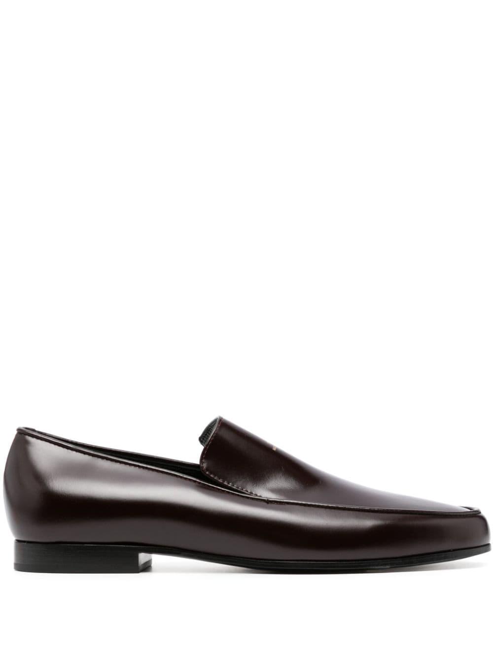 Totême Logo-embellished Leather Loafers in Black | Lyst