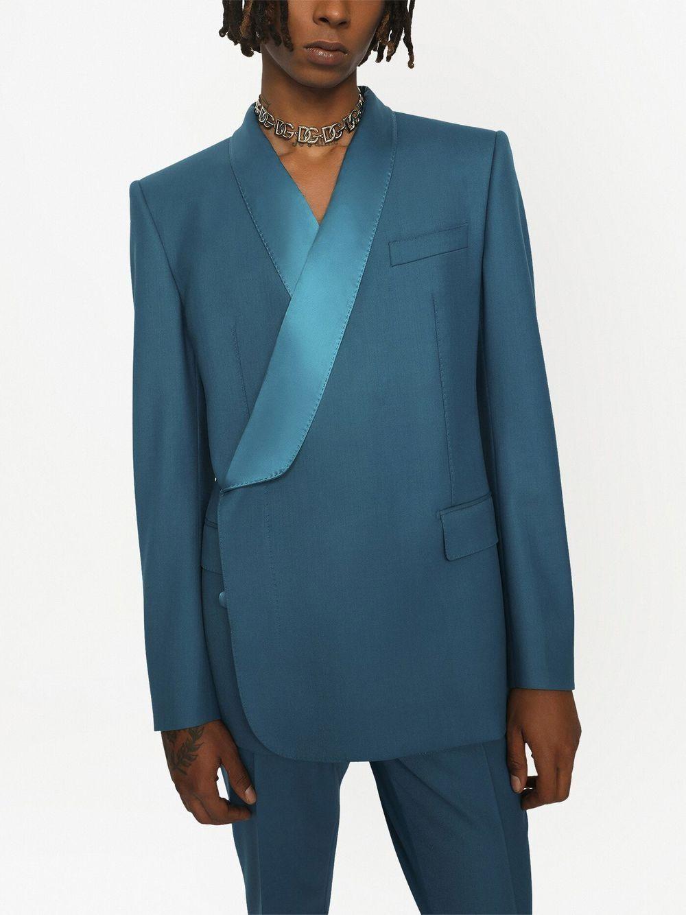 Dolce & Gabbana Contrast Shawl-lapels Blazer in Blue for Men | Lyst
