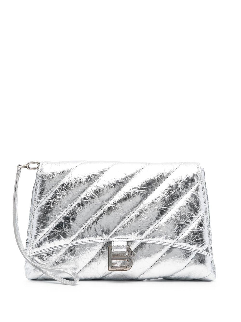 Balenciaga Crush Quilted Clutch Bag in Gray | Lyst