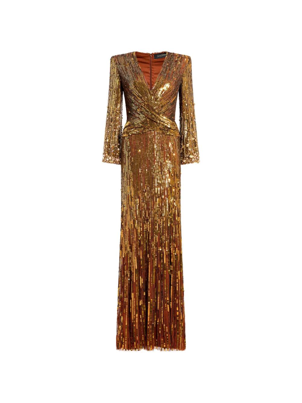 gold dresses mother of the bride New It Girl Rose Gold Sequin Maxi Cover Up Dress main image 1