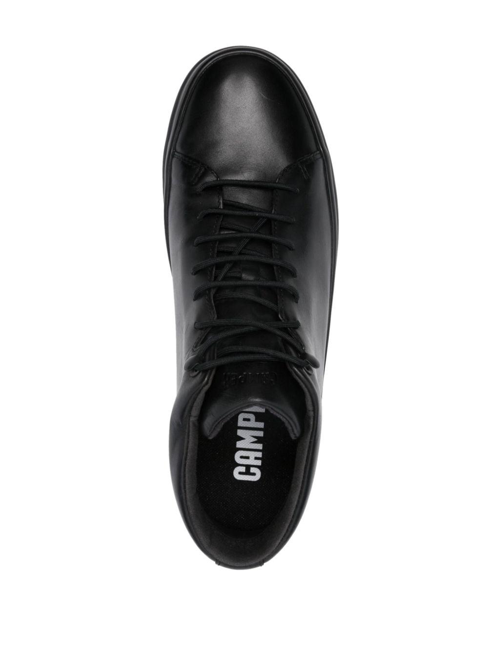 Camper Chasis Logo-debossed Leather Sneakers in Black for Men