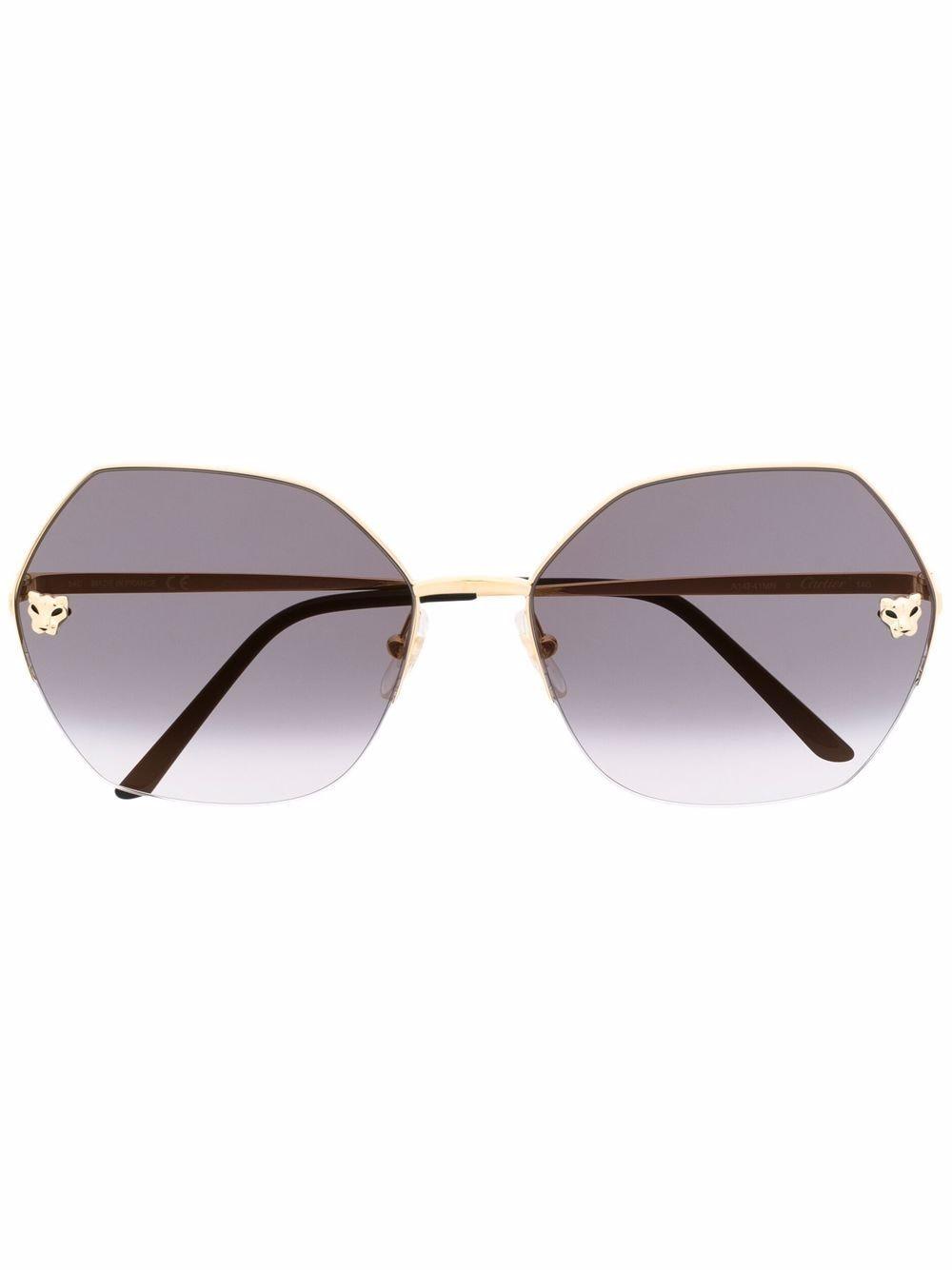 Cartier Geometric-frame Gradient-lense Sunglasses in Gold (Metallic) - Lyst