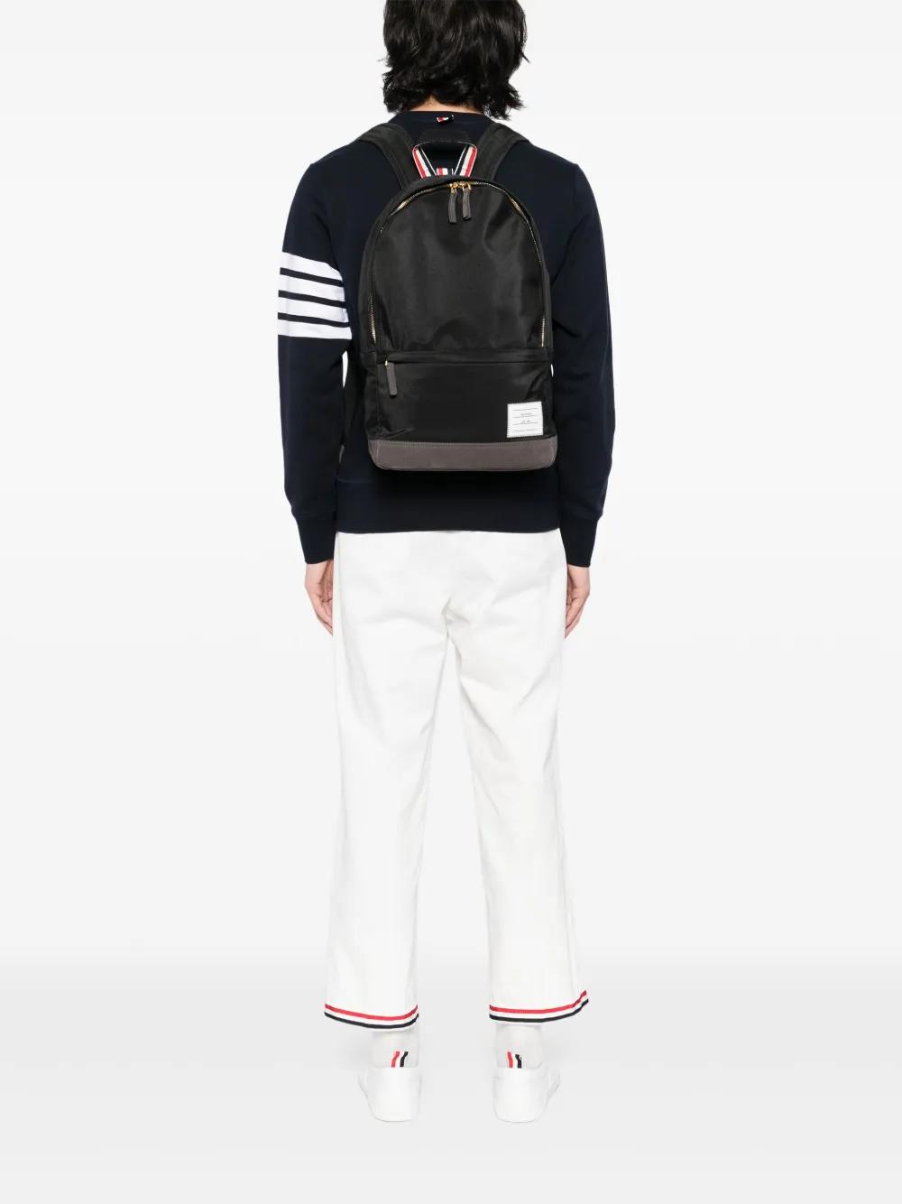 【SALE】THOM BROWNE バックパック THOM BROWNE Leather-trimmed canvas backpack | THE OUTNET