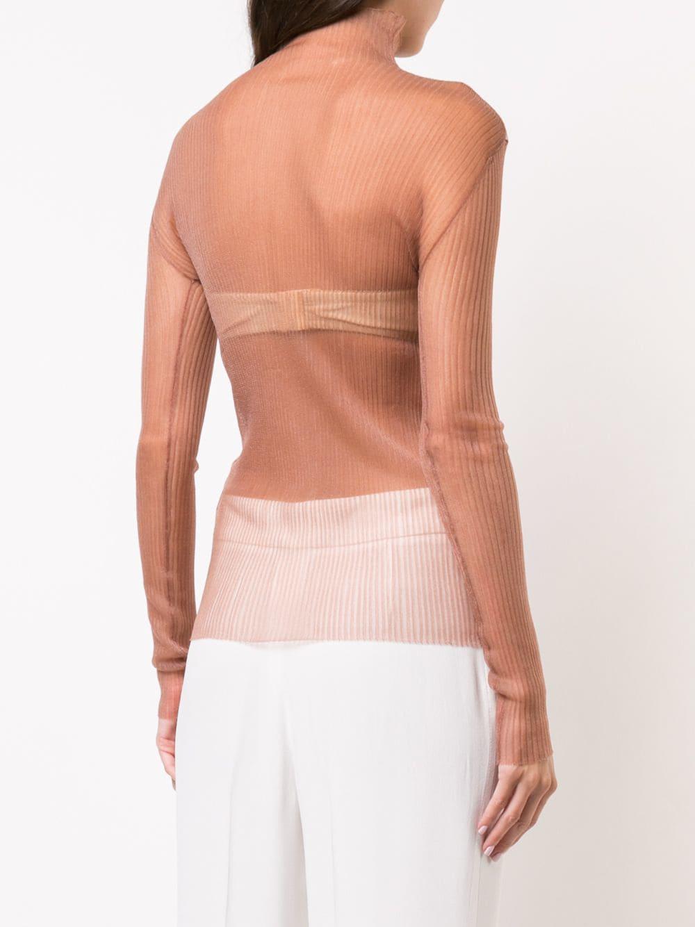 dion lee sheer knit top
