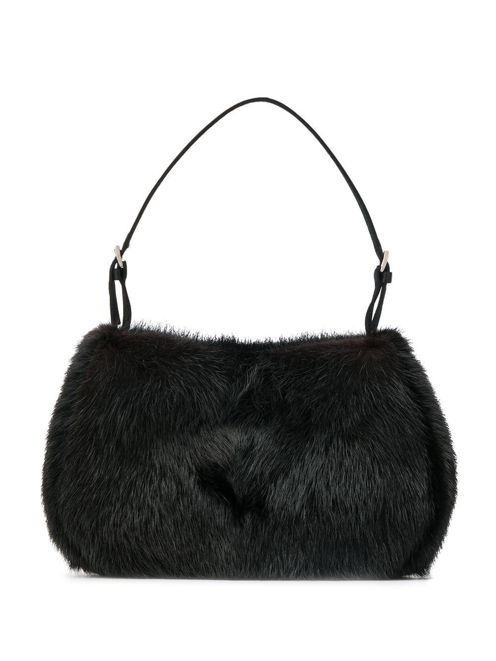 Prada Fur Classic Shoulder Bag in Black - Lyst