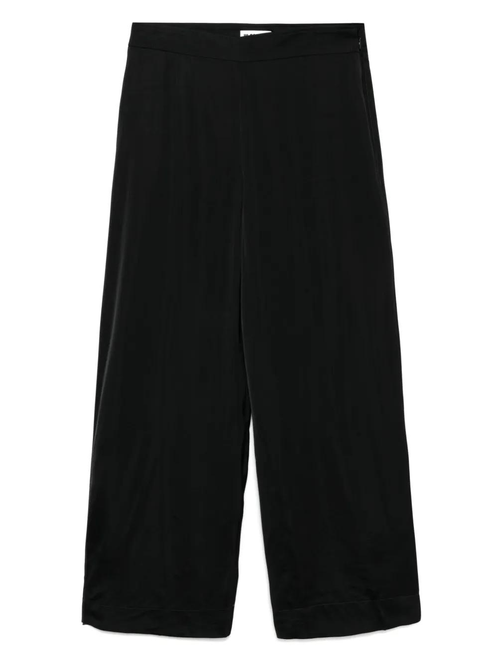 Jil Sander ビスコースリブジャージーフレアクロップドパンツ jil-sander-black-Straight-