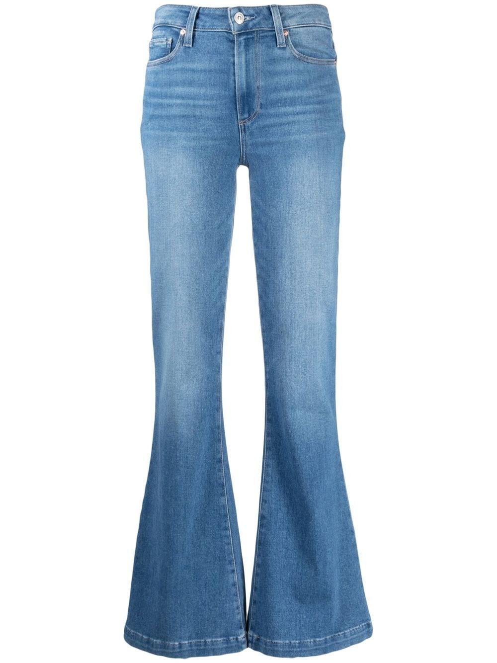 PAIGE Blue 'genevieve 32' High Rise Flared Jeans | Lyst