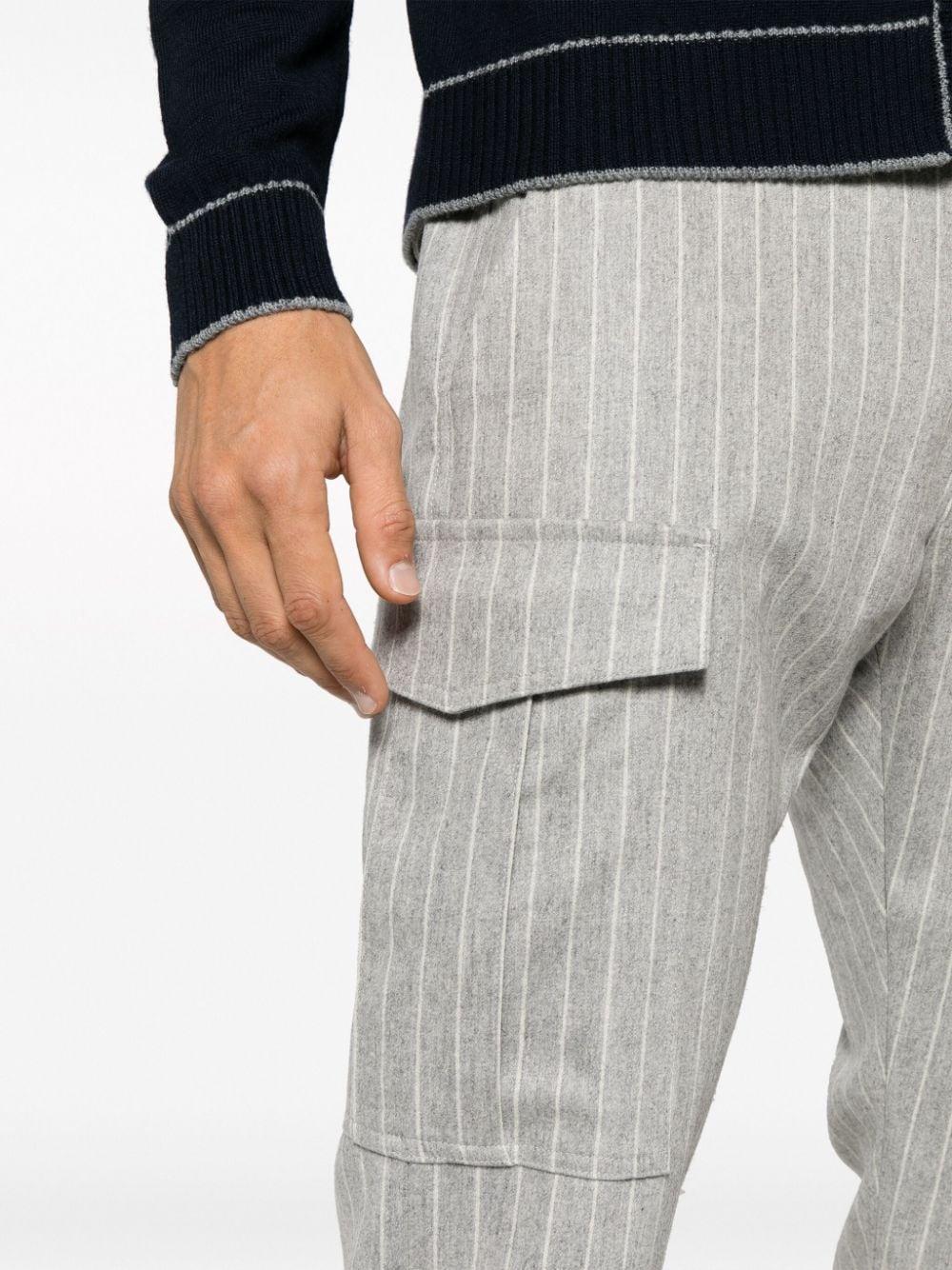 Eleventy Striped Tailored Trousers in Gray for Men | Lyst