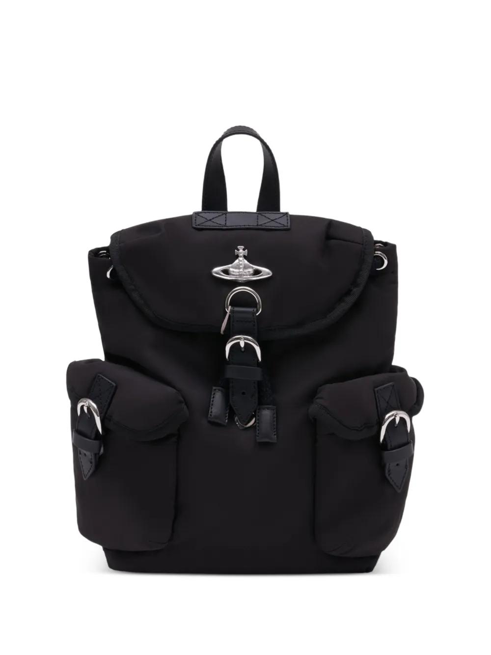 Vivienne Westwood Small Highland Logo-Plaque Backpack in Black | Lyst