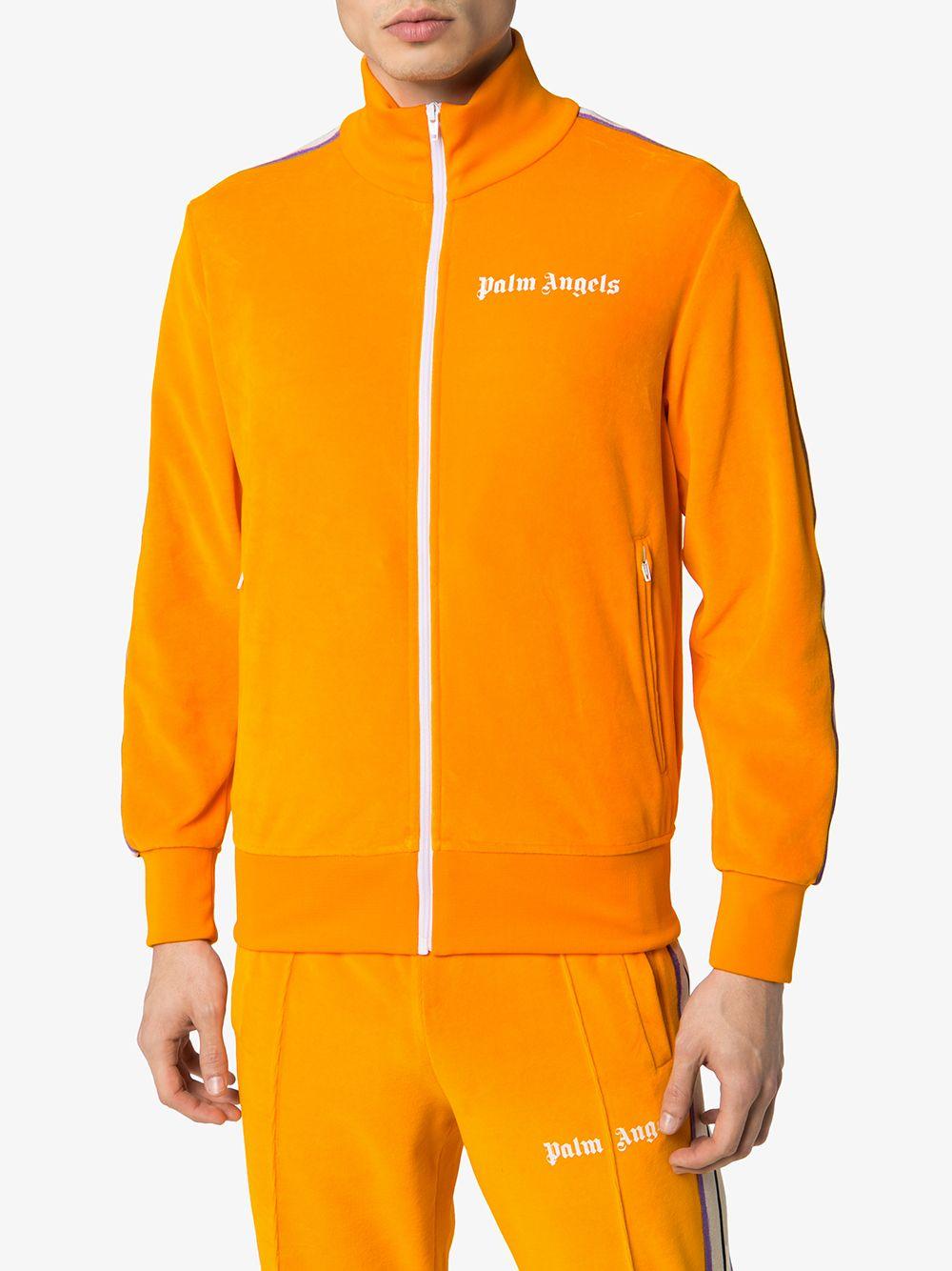 Palm Angels Synthetic Logo-print Chenille Track Jacket in Orange 