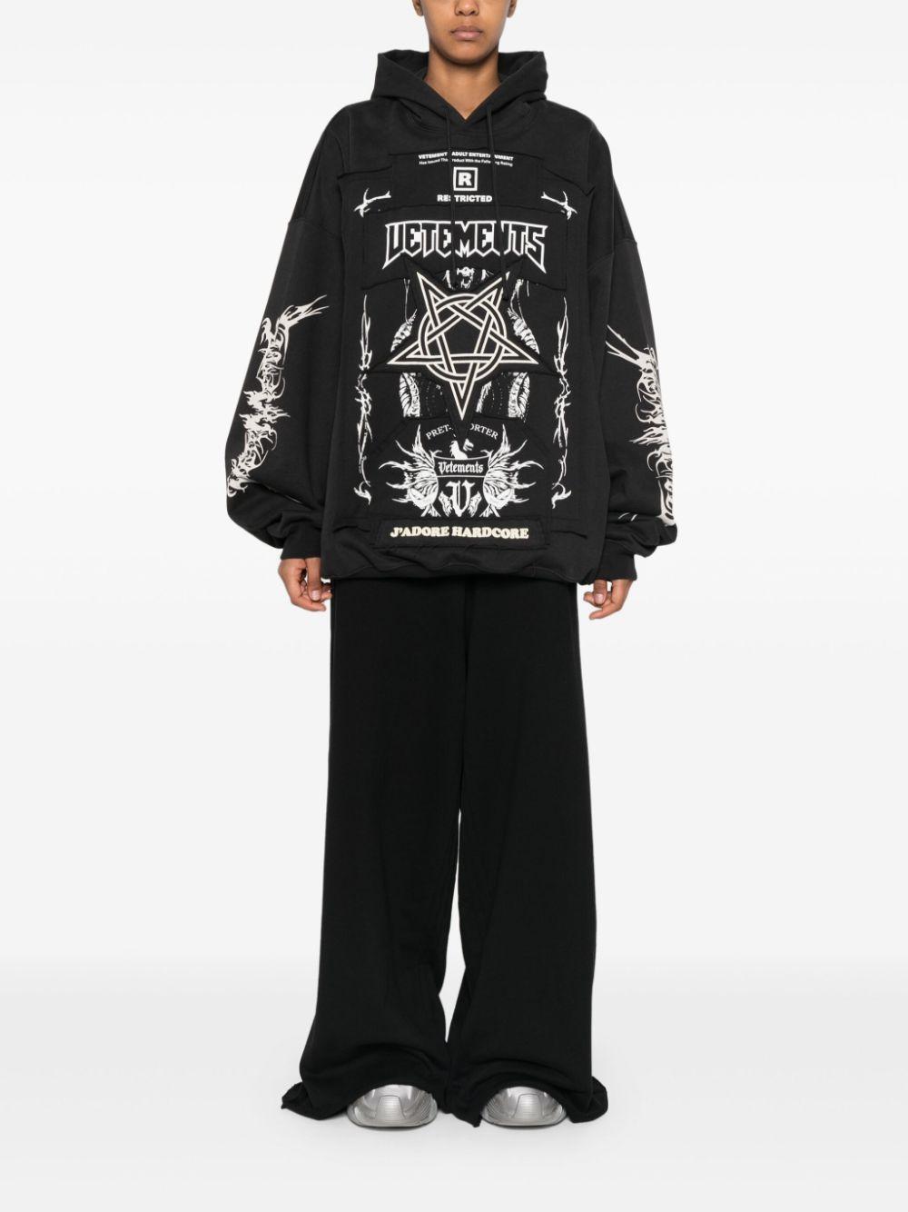 Vetements Patched Hoodie in Black | Lyst Vetements Patched Hoodie in Black | Lyst