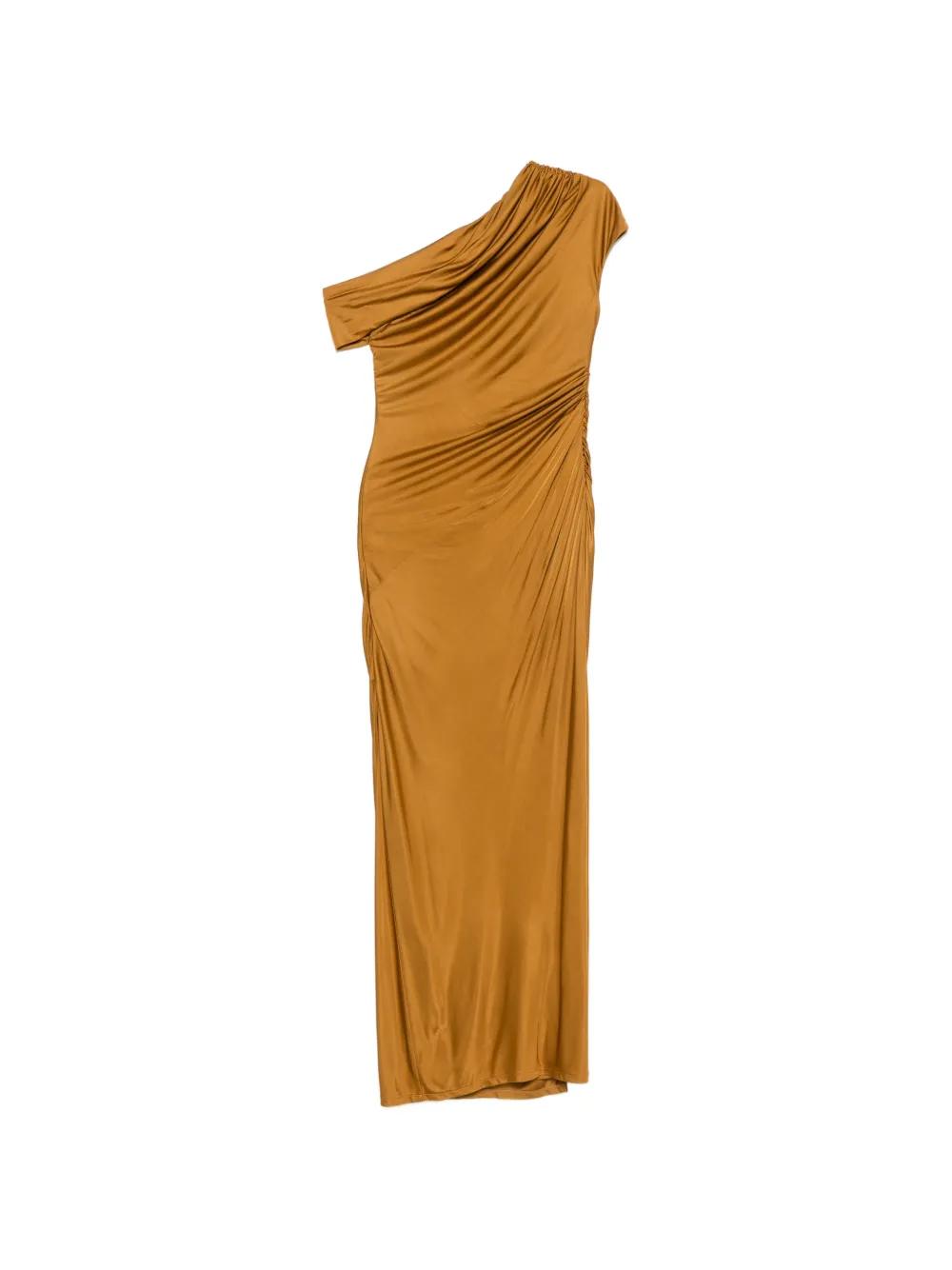 galvan one shoulder dress One-shoulder midi dress in black - Galvan