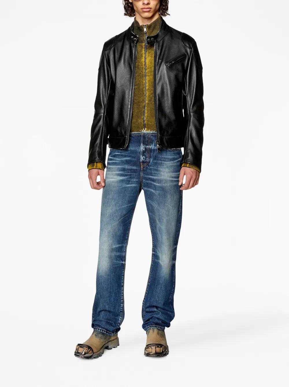 DIESEL 'L-Hein' Leather Jacket in Black for Men | Lyst