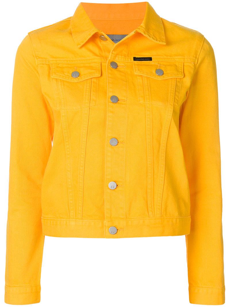 mond Verfrissend Onbevredigend Calvin Klein Classic Denim Jacket in Yellow | Lyst
