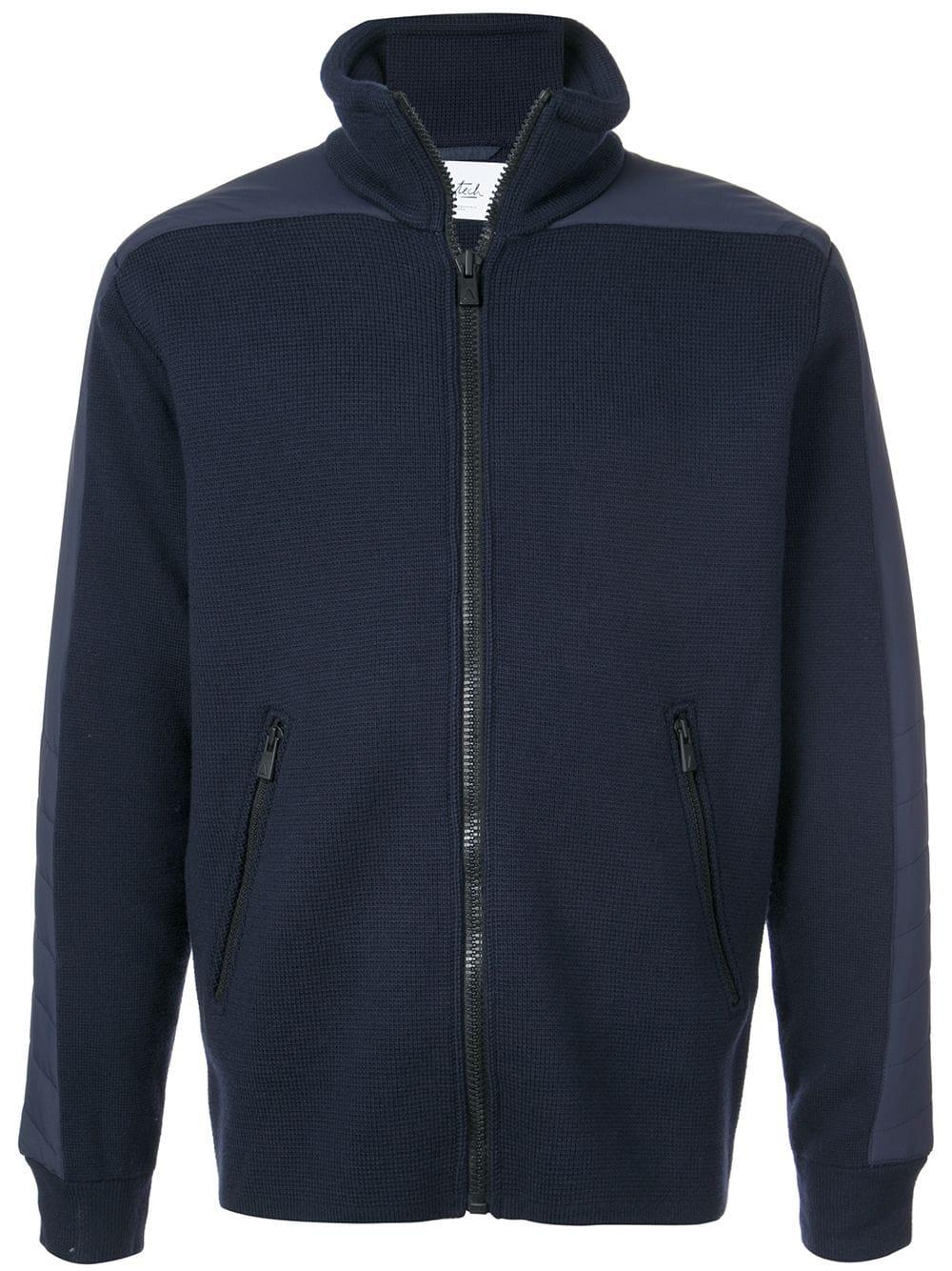 Aztech Mountain Wool Contrast Side Panel Knit Jacket in Blue for Men - Lyst
