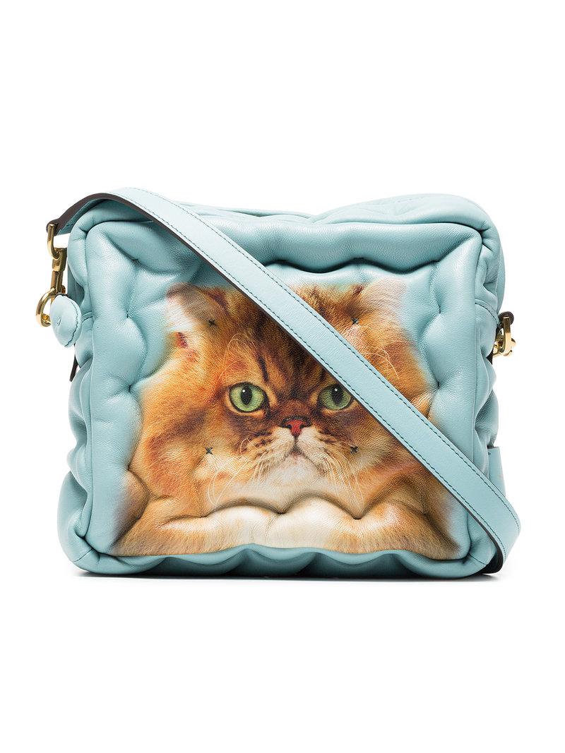 Anya Hindmarch Blue Cat Chubby Cube Leather Bag - Lyst