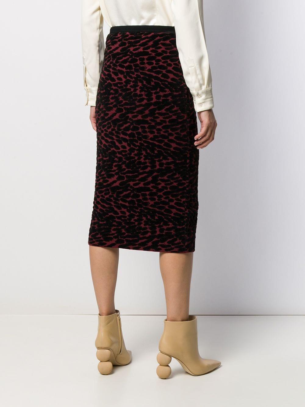 Diane von Furstenberg Synthetic Knitted Leopard Pencil Skirt in Red - Lyst