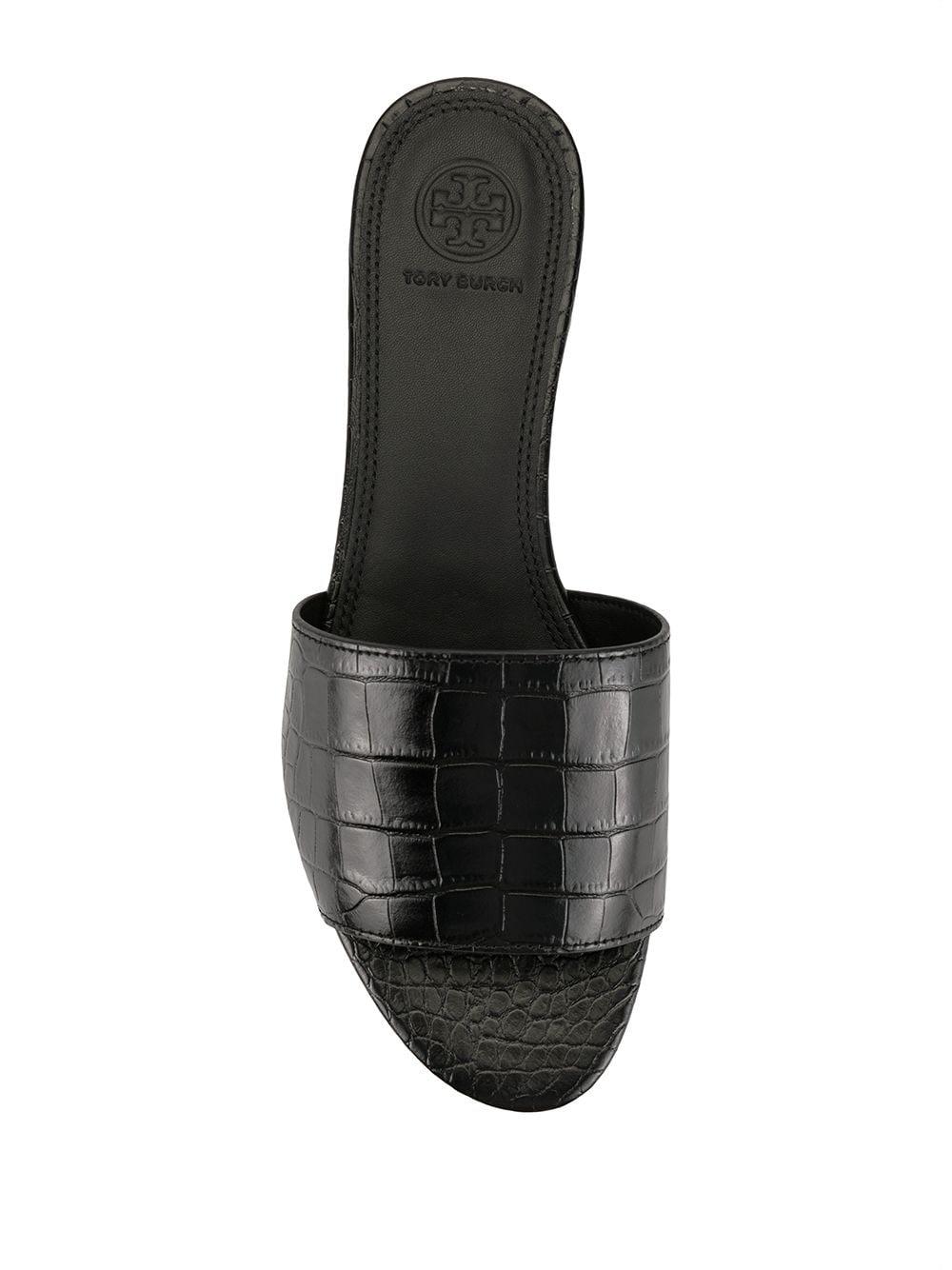 black croc slides