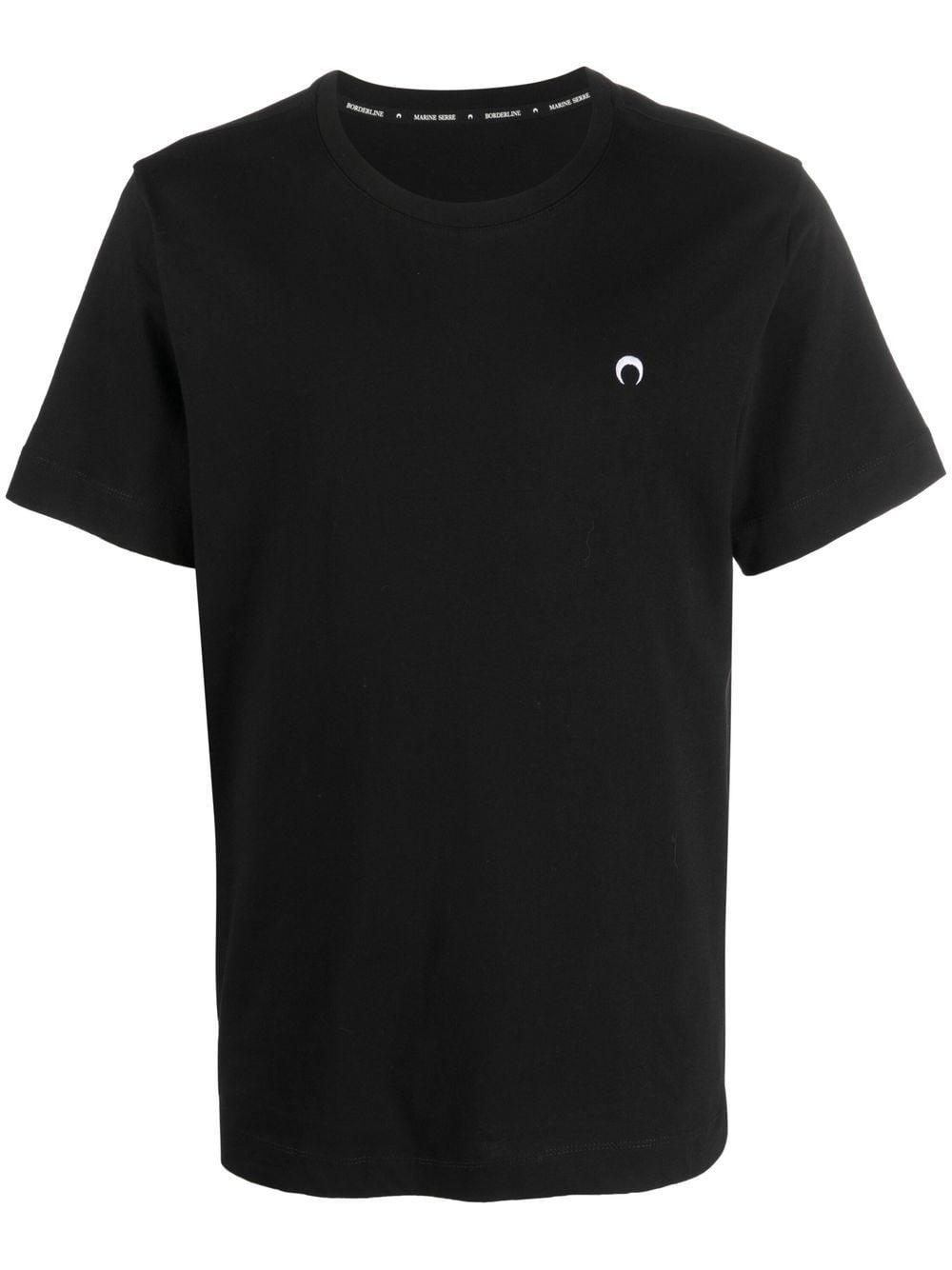 Marine Serre Logo Organic Cotton T-shirt in Black for Men | Lyst