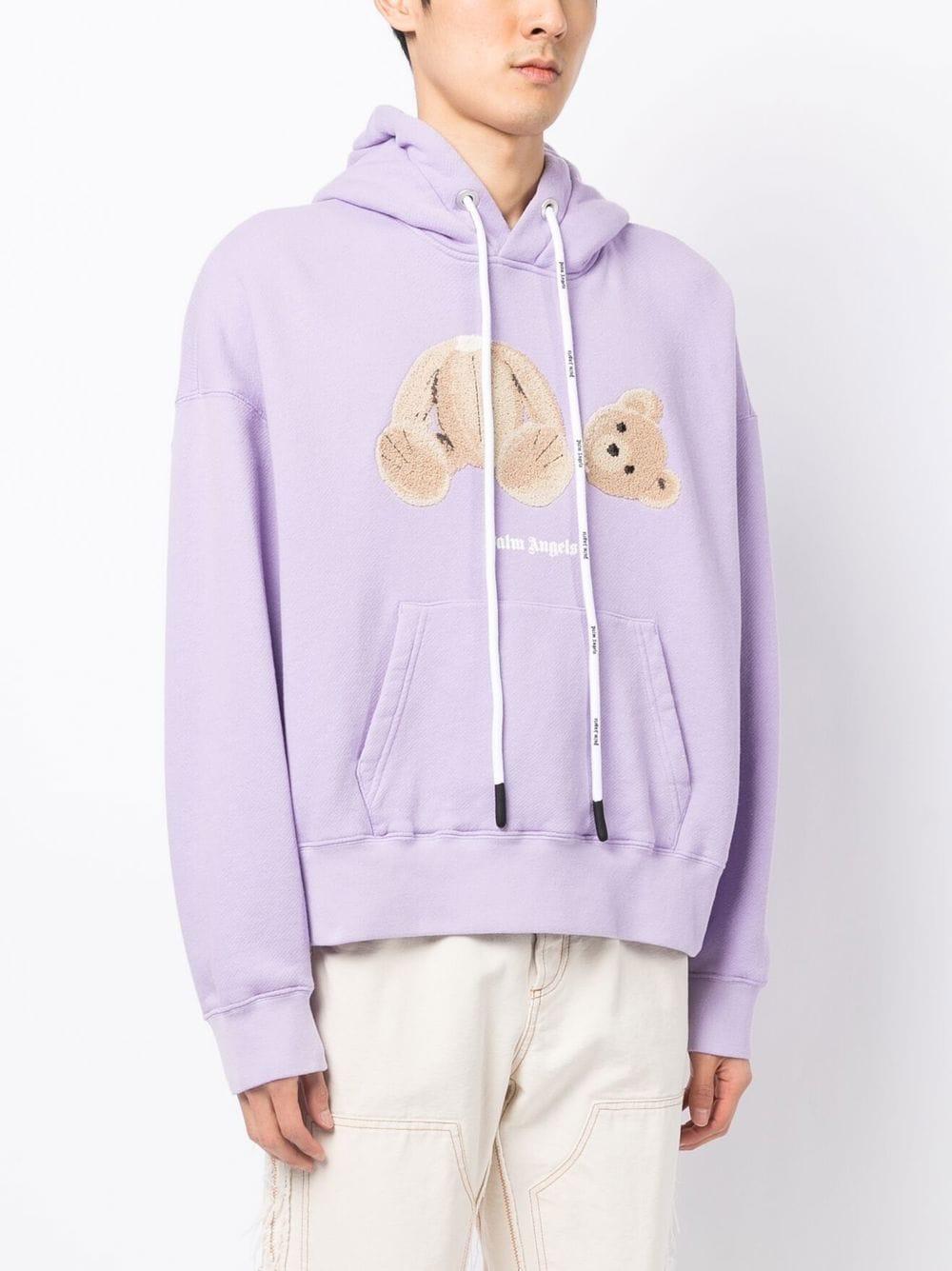Palm angels bear hoodie purple sale