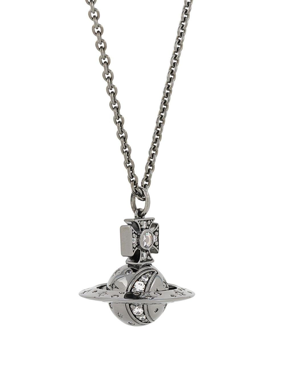 Vivienne Westwood Gunmetal Demetrius Orb Pendant Necklace in