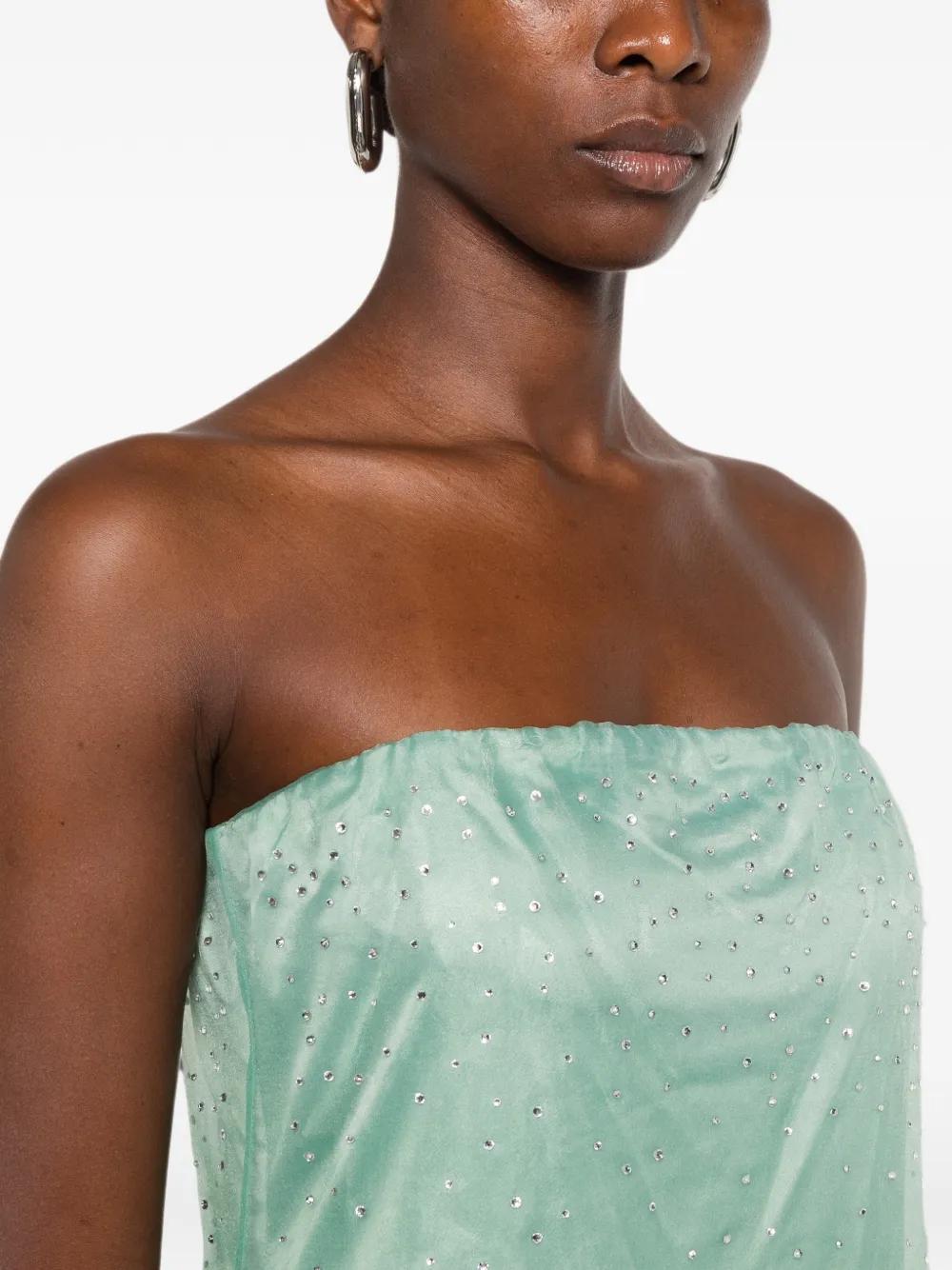 staud green sequin dress Amara Strapless Maxi in Occasion and Bridesmaids