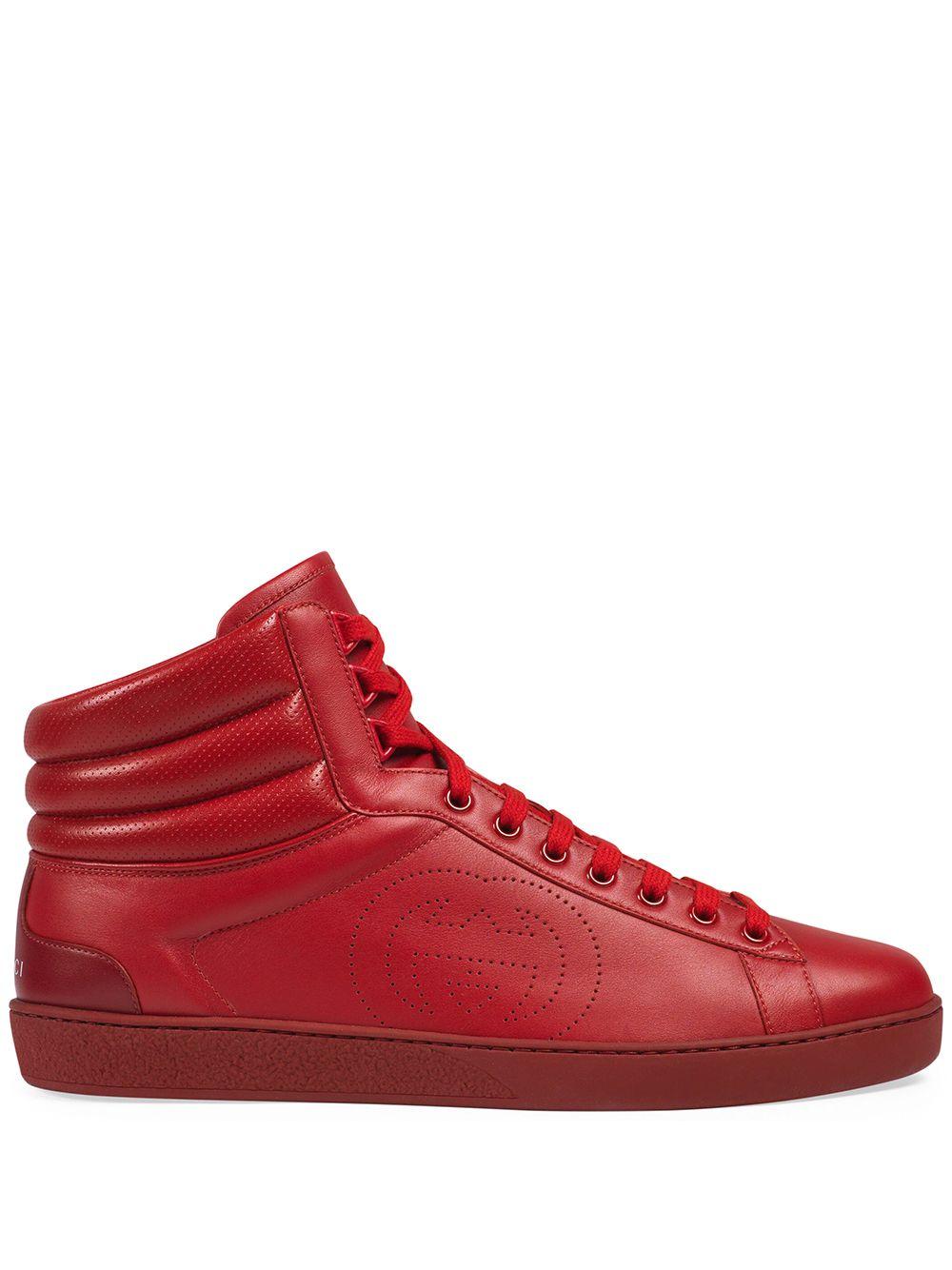 Gucci High-top Ace Sneaker in Red for Men | Lyst