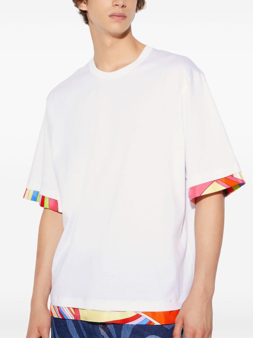 Emilio Pucci レディース ホワイト Contrast-trim T-shirt トップス