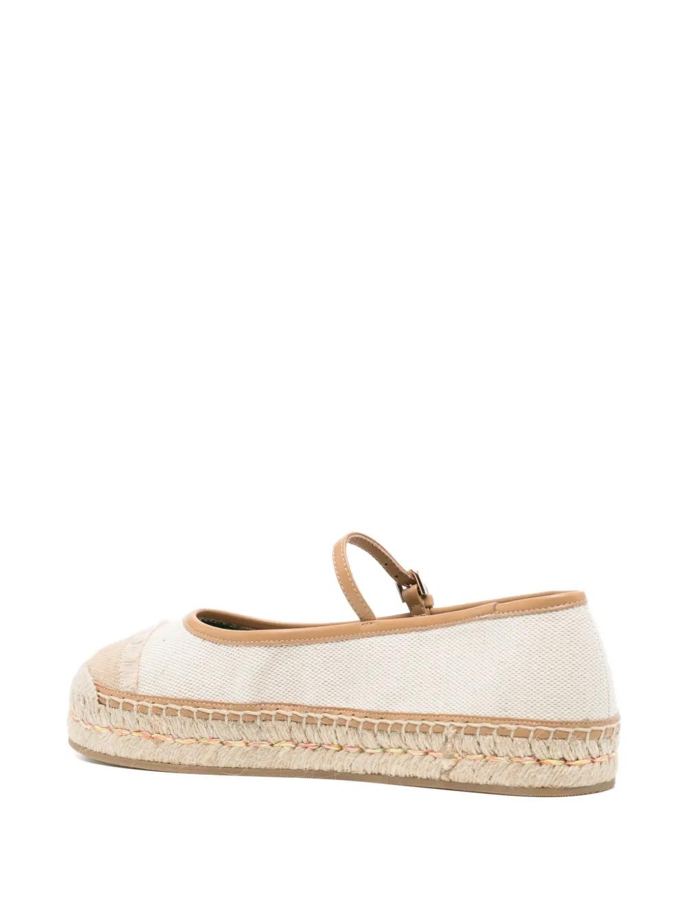 フラットシューズ Jimmy Choo 'Aciel' espadrilles Aciel leather-trimmed espadrilles in gold - Jimmy Choo