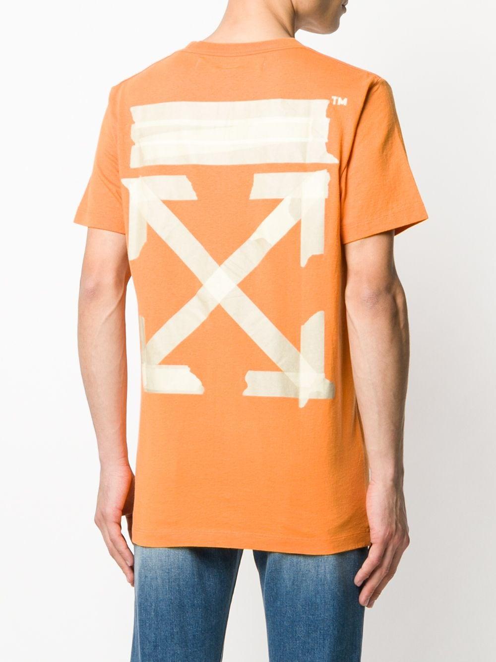 Off-White c/o Virgil Abloh Tape Arrows Logo Slim-fit T-shirt in Orange ...