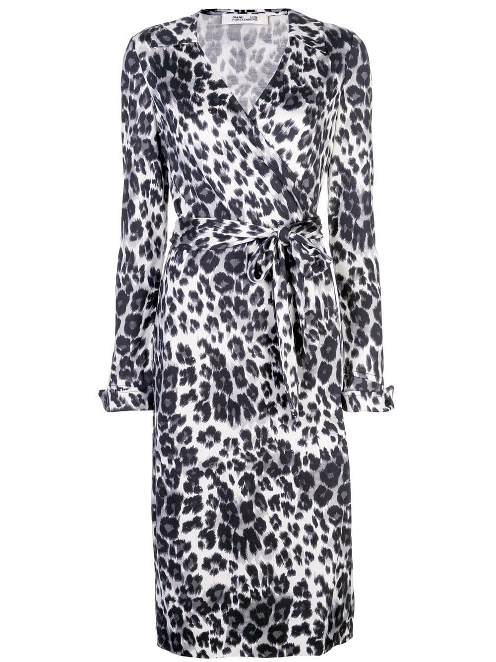 Diane von Furstenberg Leopard-print Wrap Dress in Black - Lyst