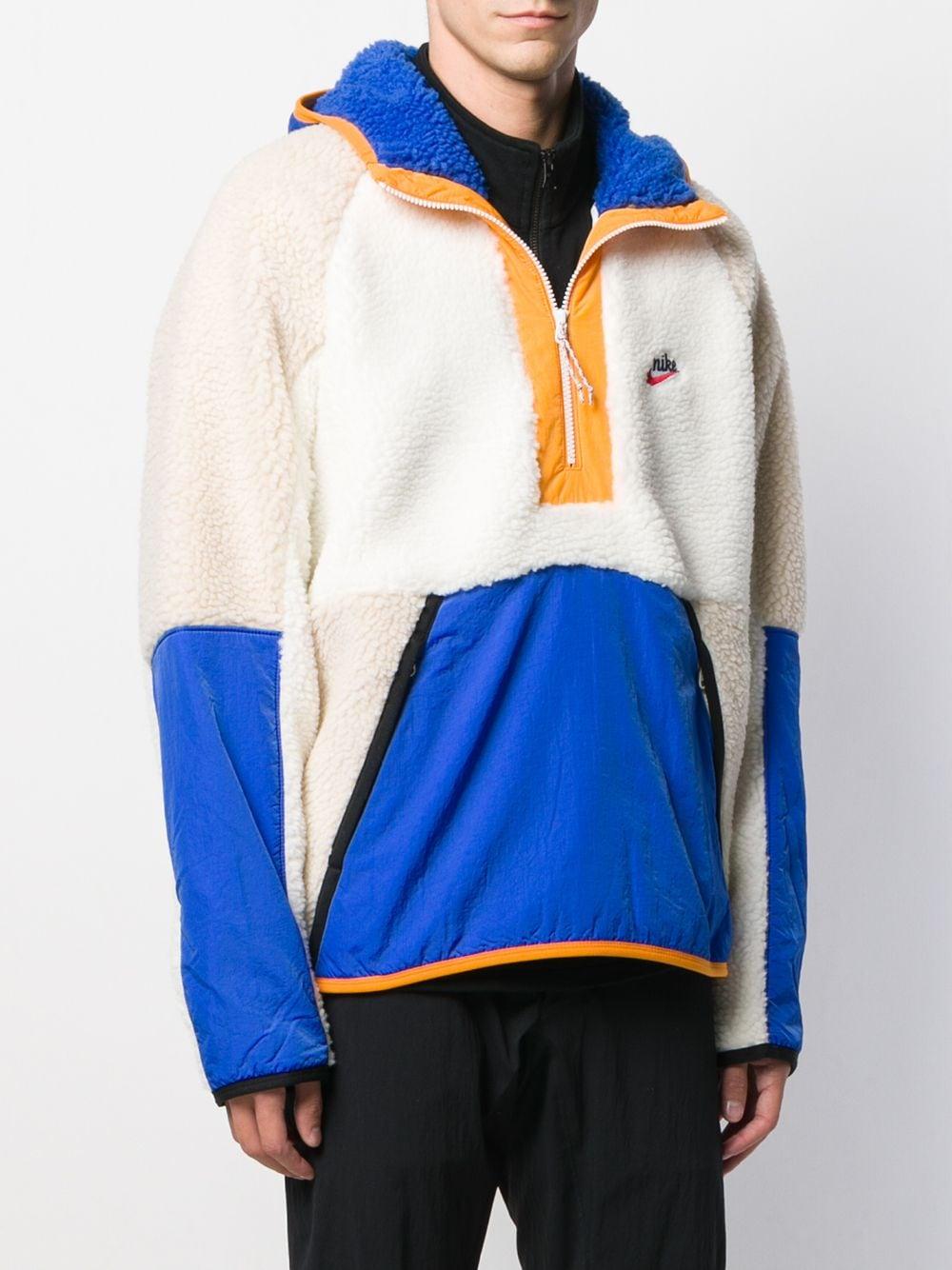 Nike Sherpa Fleece Hooded Jacket in White for Men | Lyst