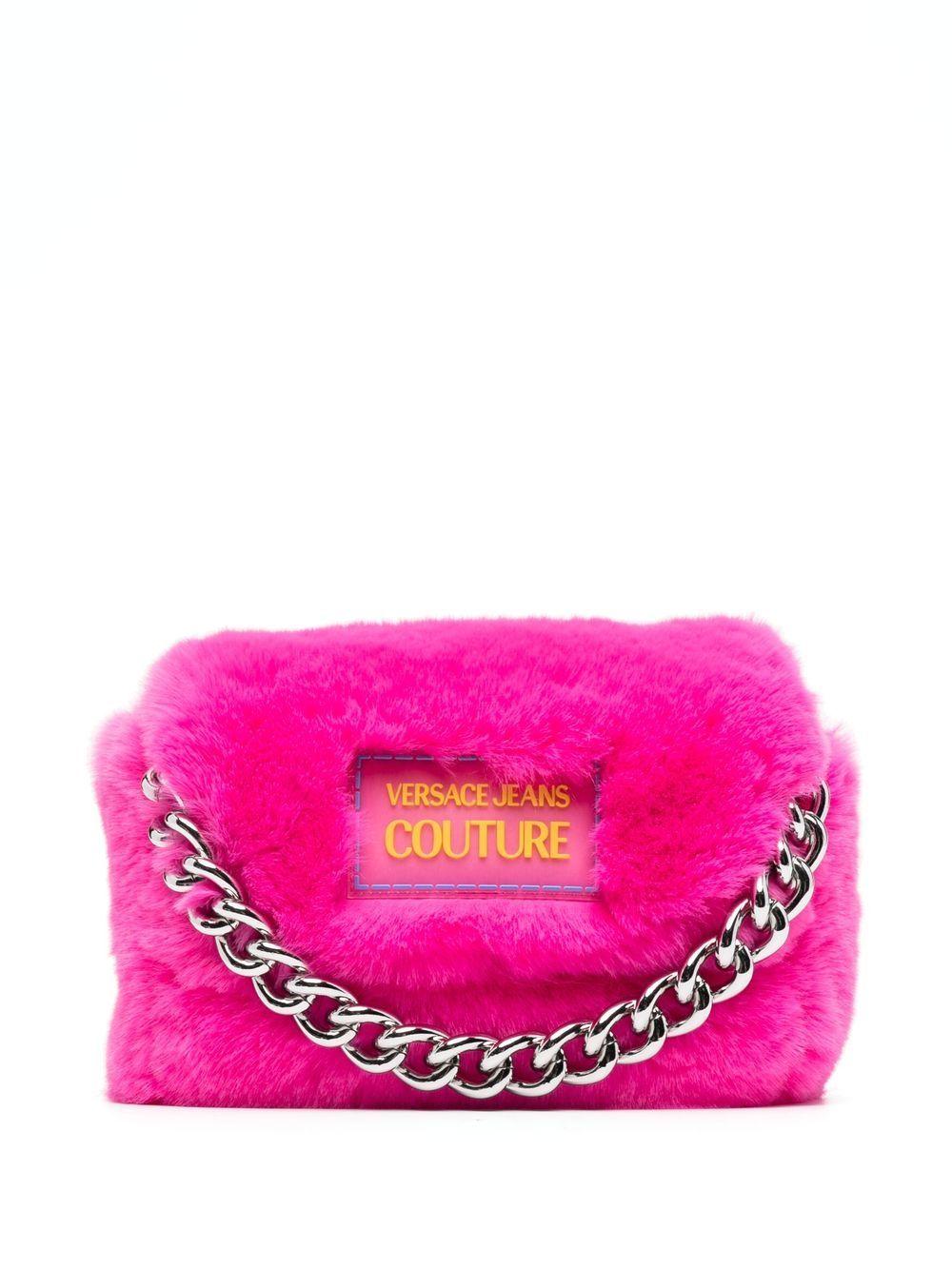 frotis diseñador dedo Versace Jeans Couture Faux-fur Shoulder Bag in Pink | Lyst