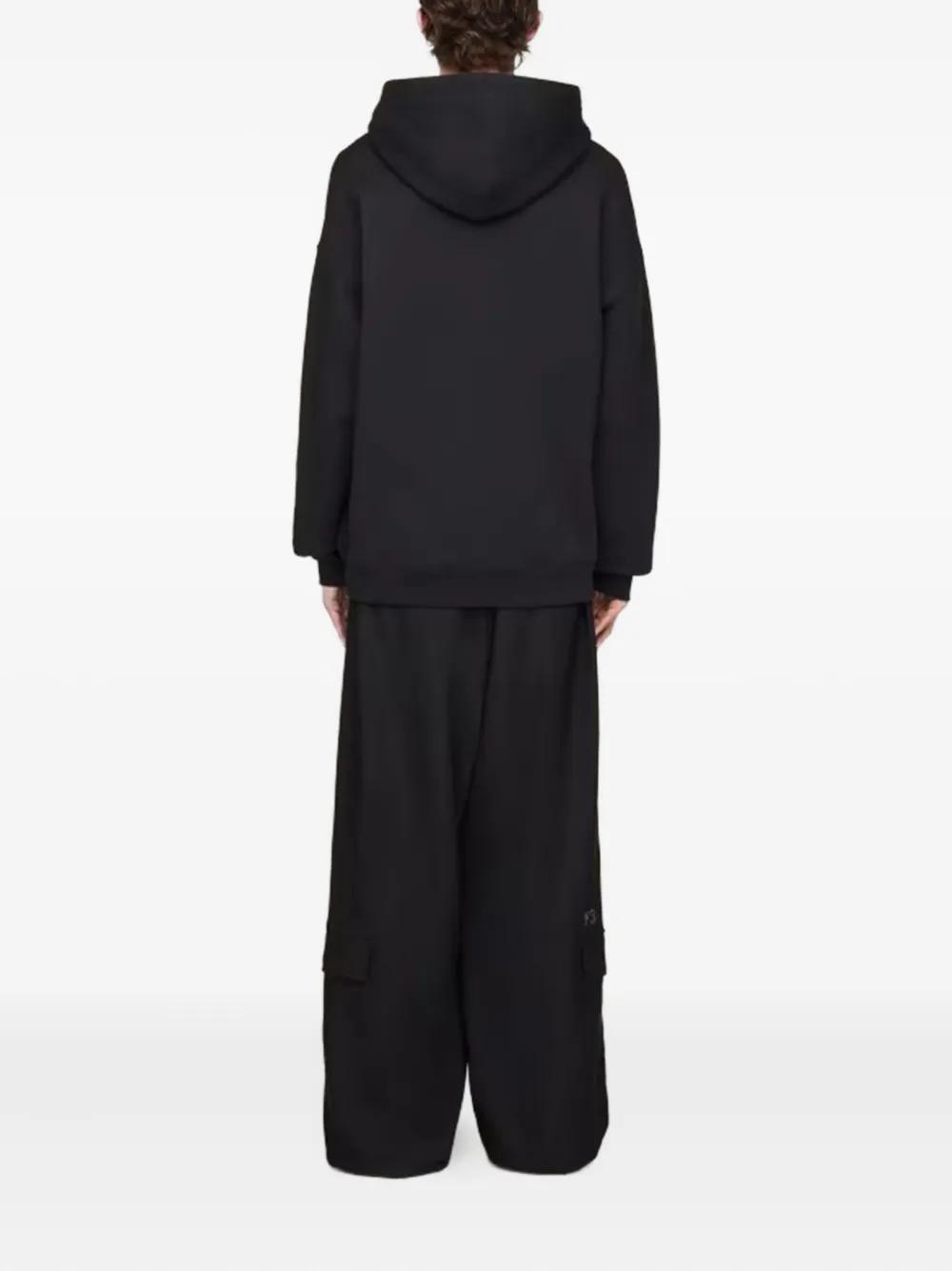 パーカー・フーディ Y-3 Graphic-Print Black Cotton Hoodie With Drawstring Hood Y-3 Graphic-Print Black Cotton Hoodie With Drawstring Hood