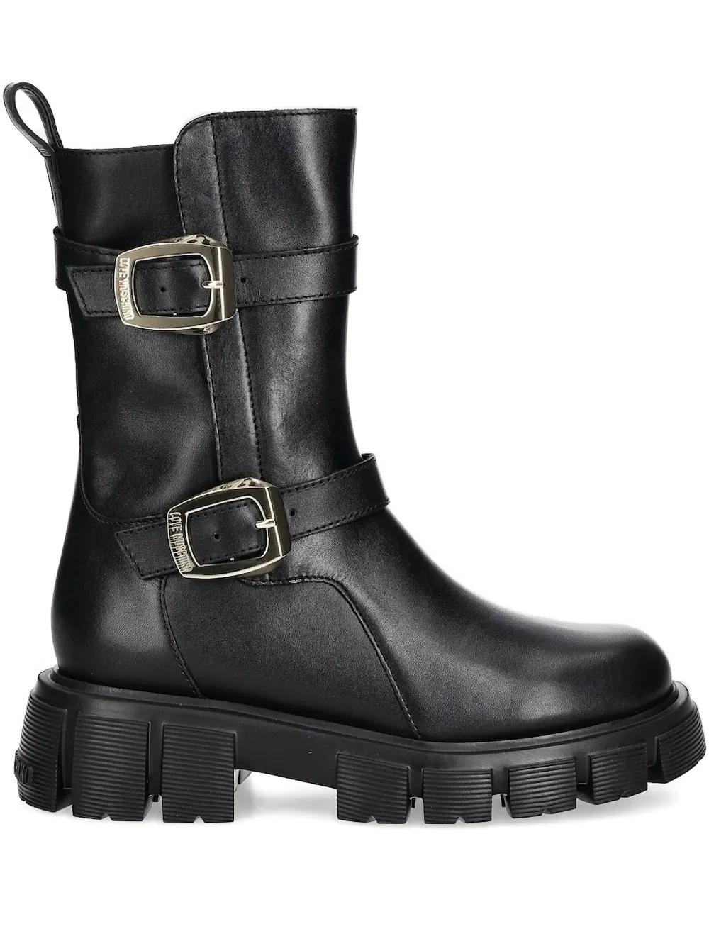 ショートブーツ・ブーティ LOVE MOSCHINO Woman Flat ankle boots Black JA24114G0LIM6 00A MOSCHINO Ankle Boots for Women, exclusive prices & sales | YOOX