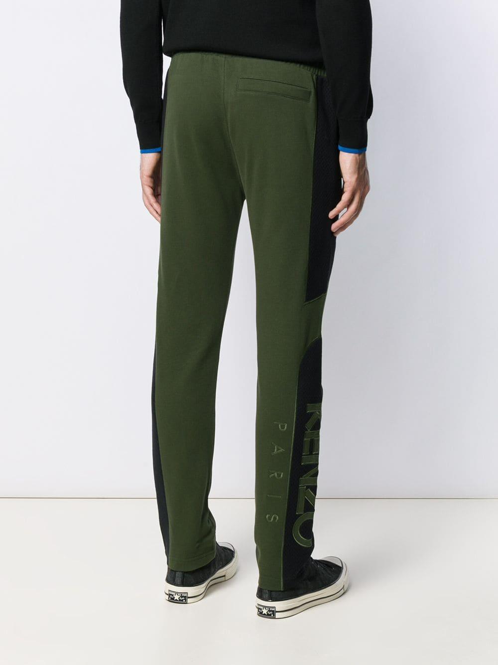 KENZO Cotton Logo Print Track Pants in Green for Men - Lyst