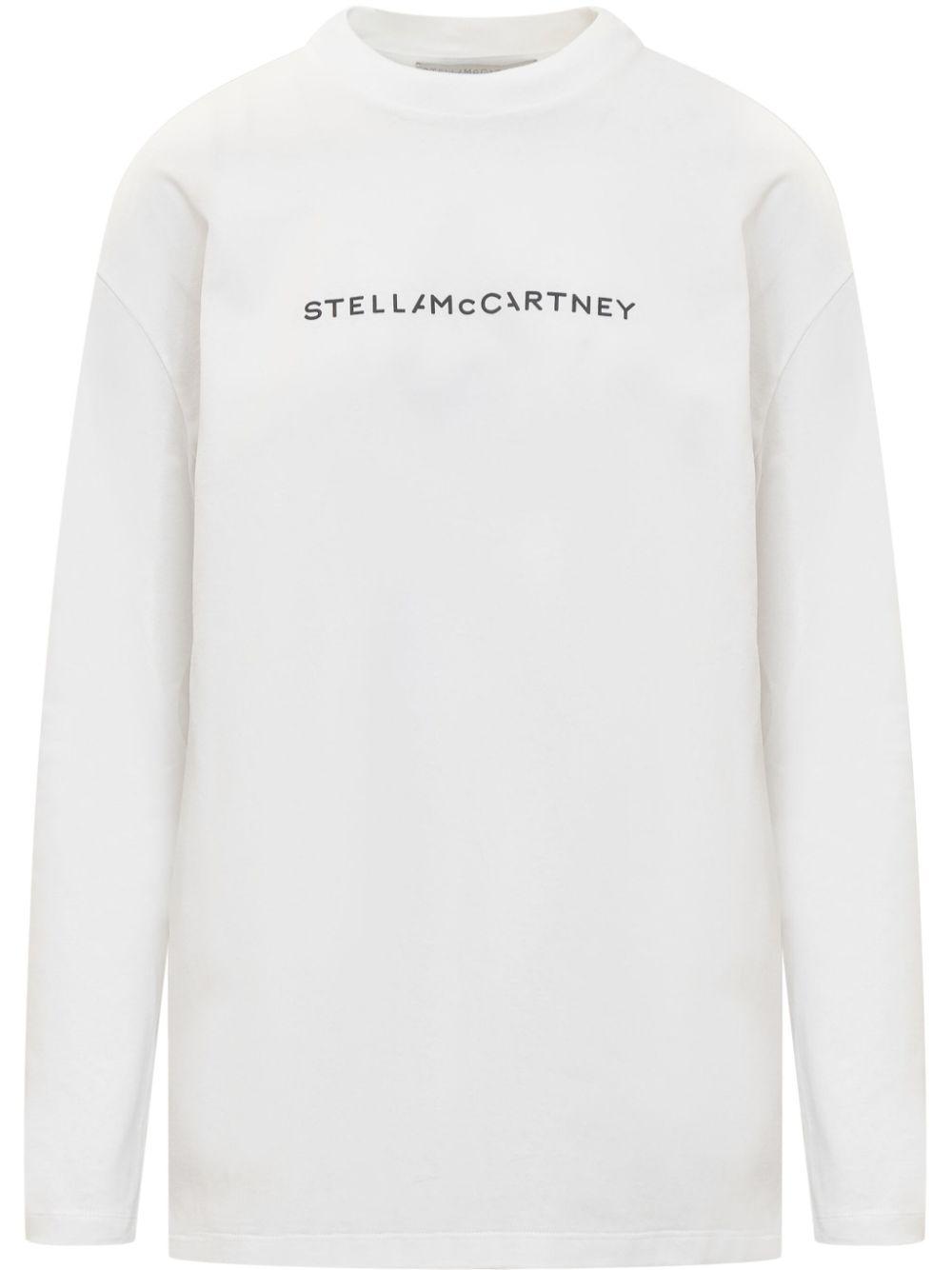 Stella McCartney レディース ホワイト ロゴ Tシャツ トップス