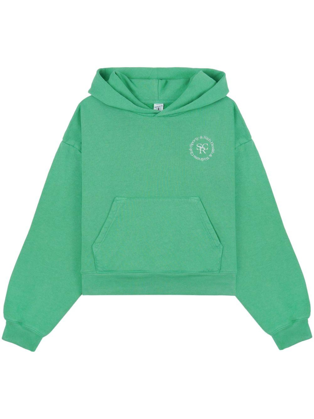 Cropped green hoodie deals
