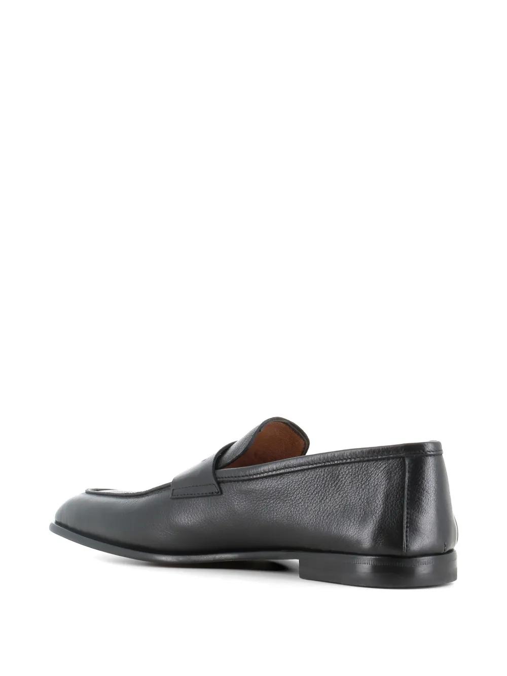 Antonio Maurizi Black Leather Slip-On Loafers Antonio Maurizi penny-strap Leather Loafers | Black  main image 2
