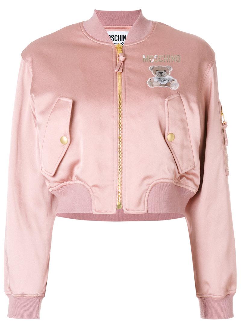 pink teddy bomber