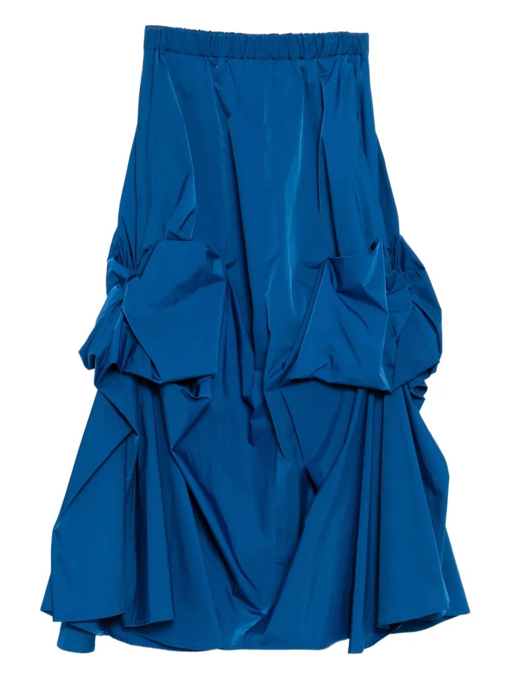 Enfold Ribbon Tucked Skirt in Blue | Lyst