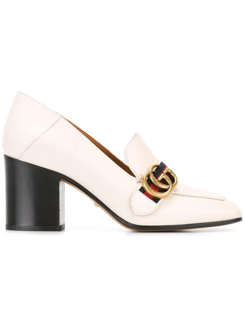Gucci - Gg Web Mid-heel Loafer Pumps 