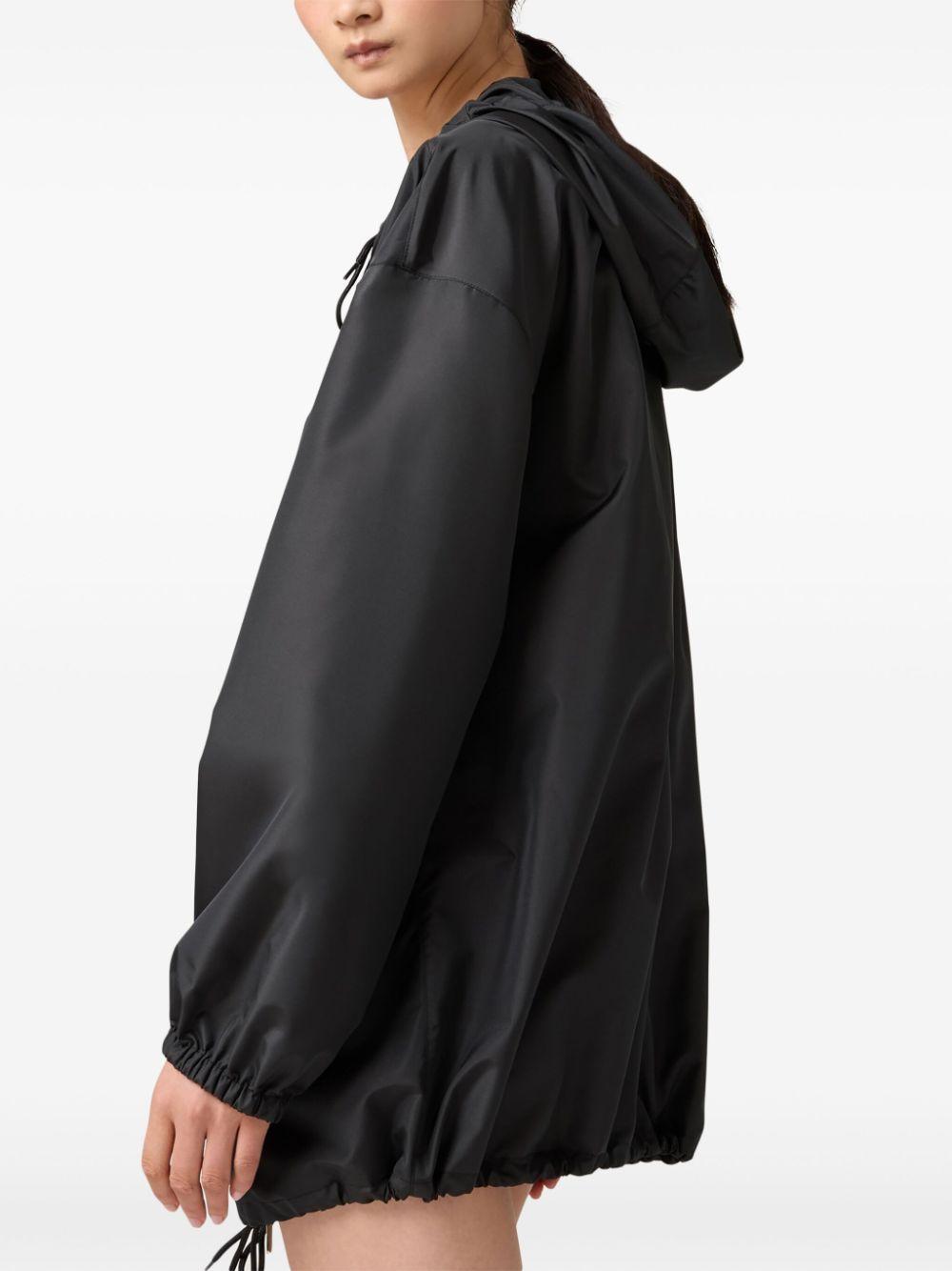 Miu Miu Panelled Parka Coat in Black | Lyst
