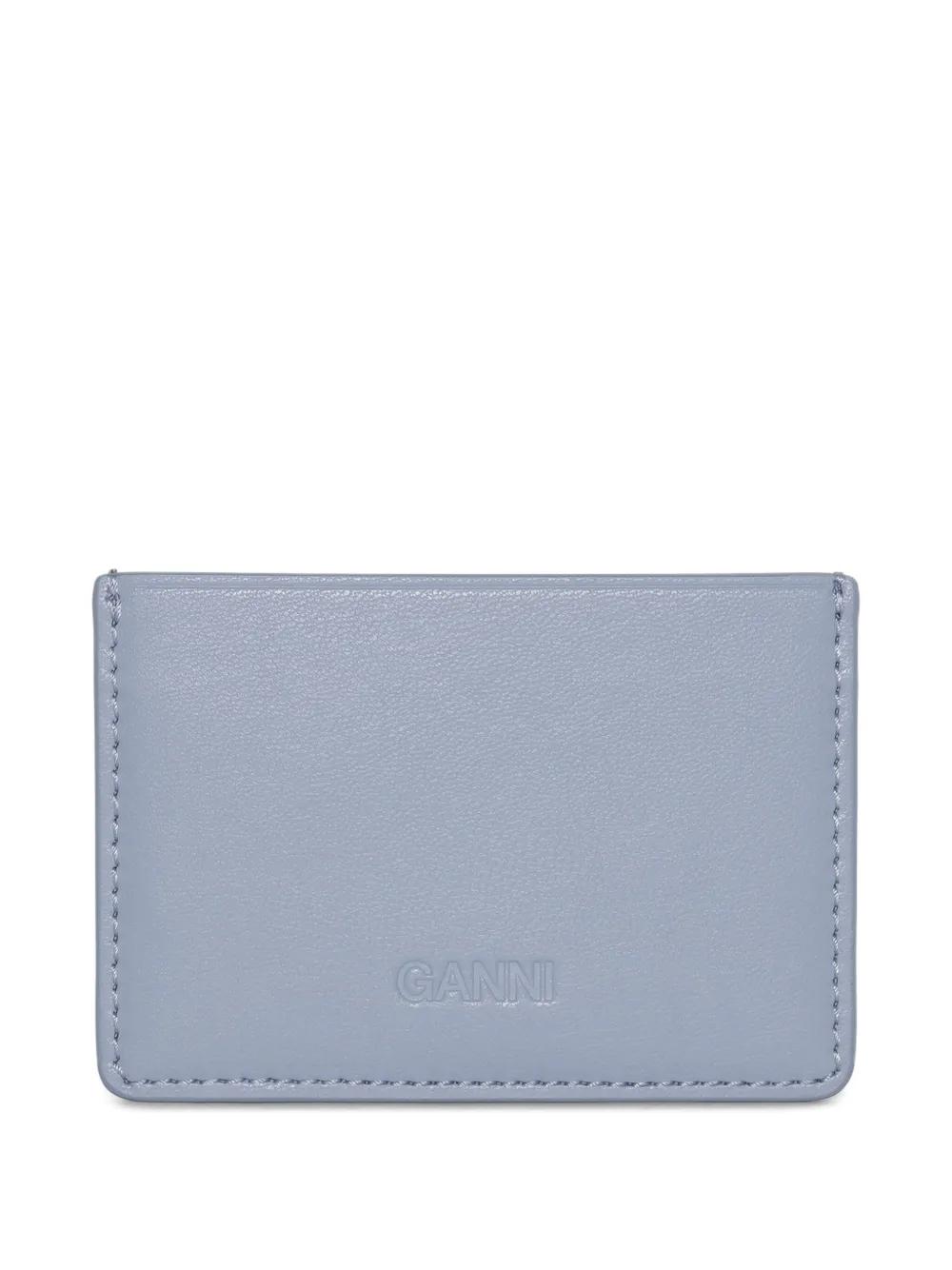【関税込み】Grape wallet - Ganni - Leather - Blue Blue Curacao Blue Metallic GANNI Bou Wallet On Strap | GANNI CH