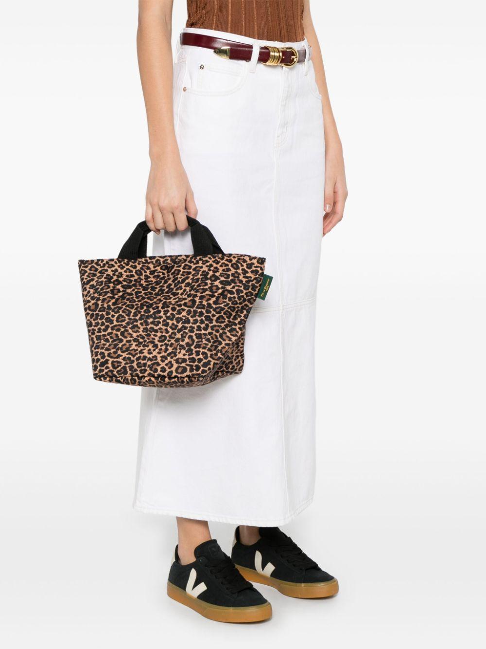 Herve Chapelier Medium Leopard-Print Tote Bag in Black | Lyst