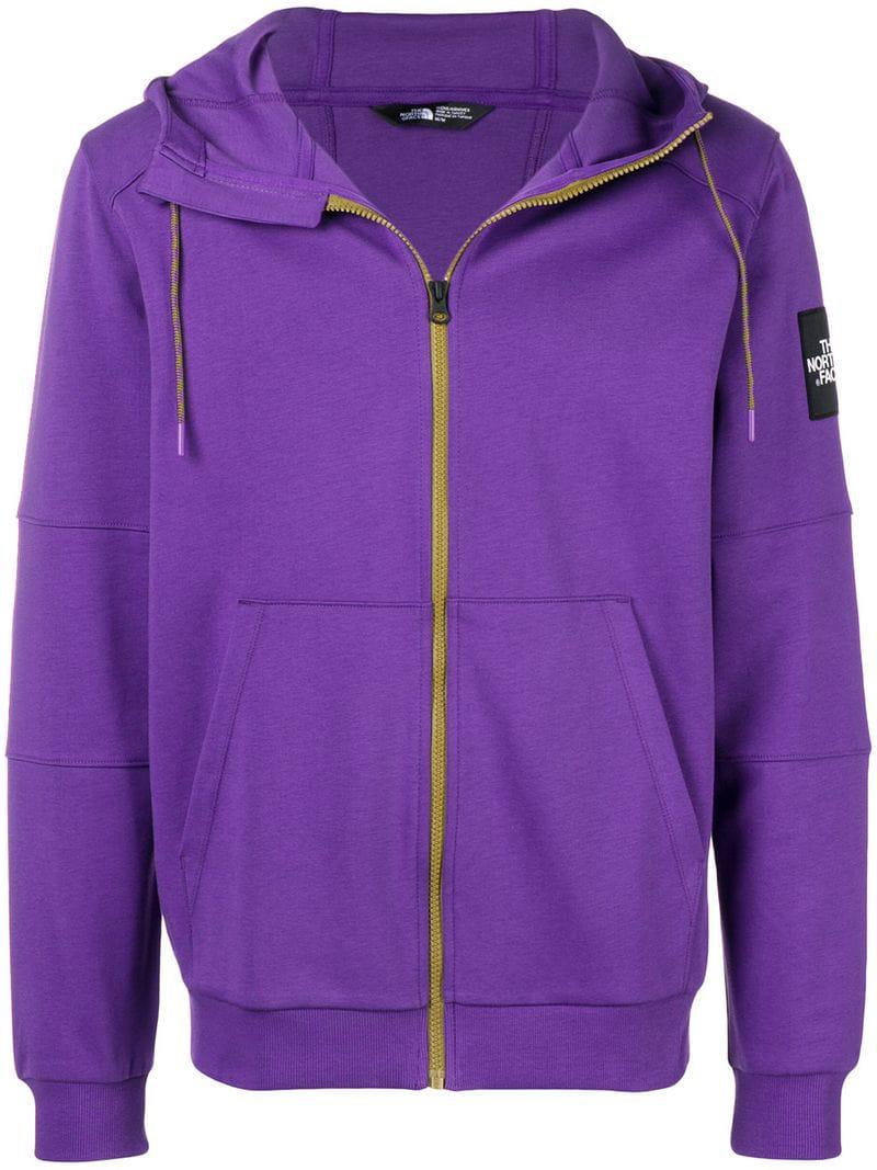 The North Face Cotton Hooded Jersey Jacket in Purple for Men Lyst