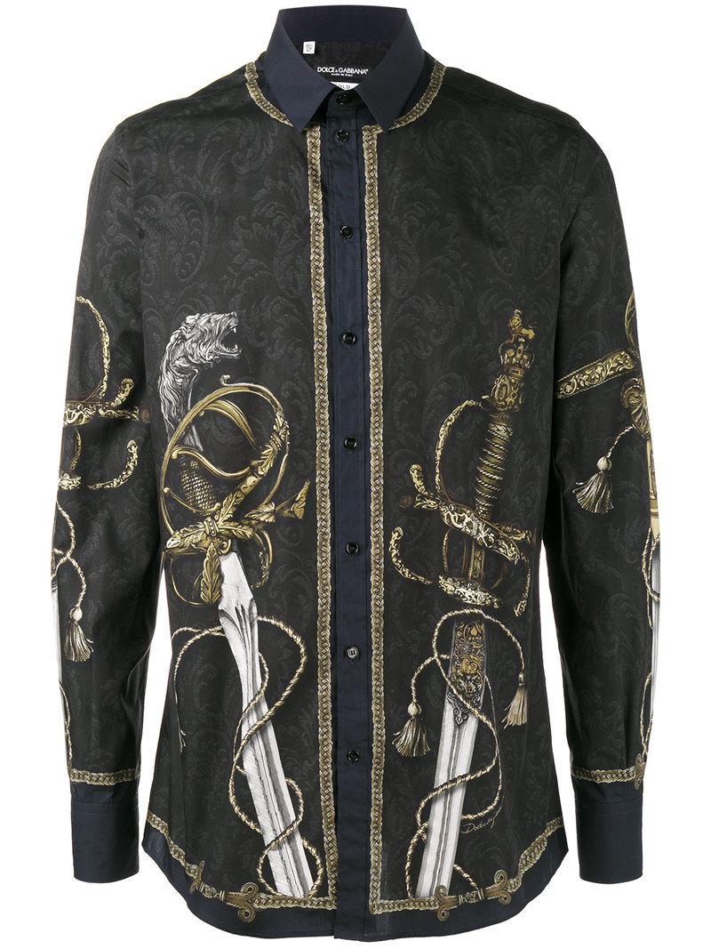 men's baroque print shirt