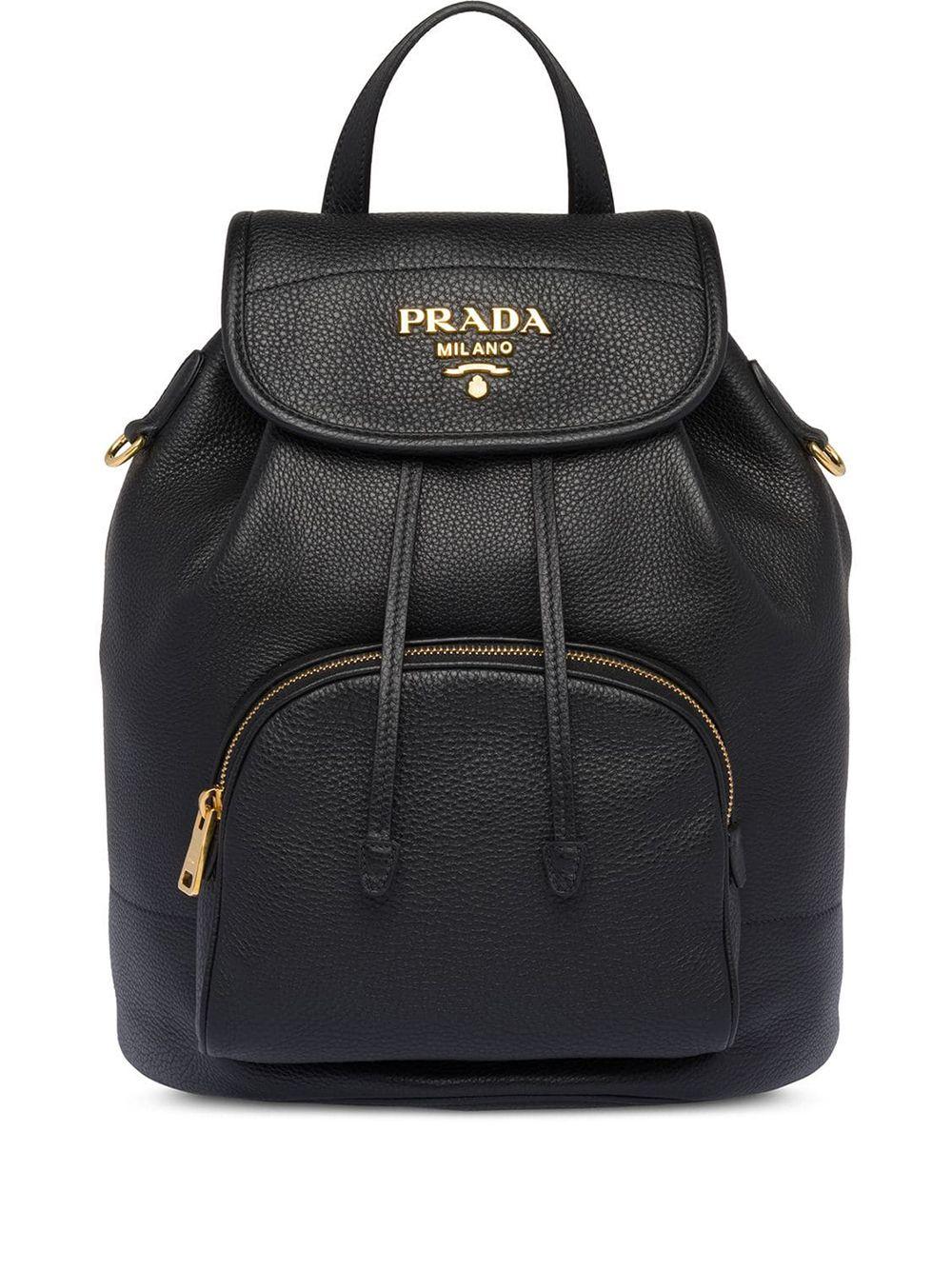 Prada Leather Backpack in Black | Lyst