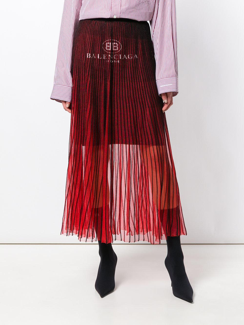 Balenciaga Bb Calf Skirt in Red | Lyst