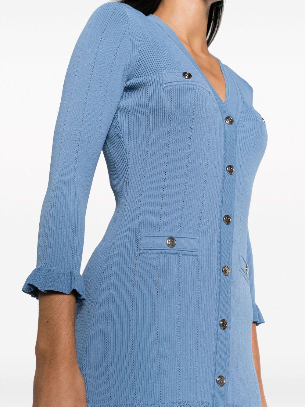 Sandro Ribbed Knit Midi Dress in Blue | Lyst UK